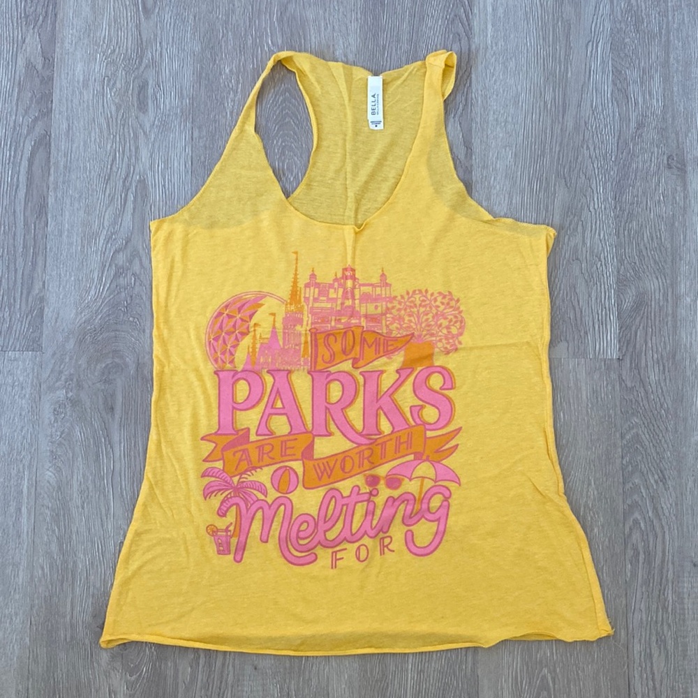 Once Upon Apparel some parks are worth melting for yellow tank size medium